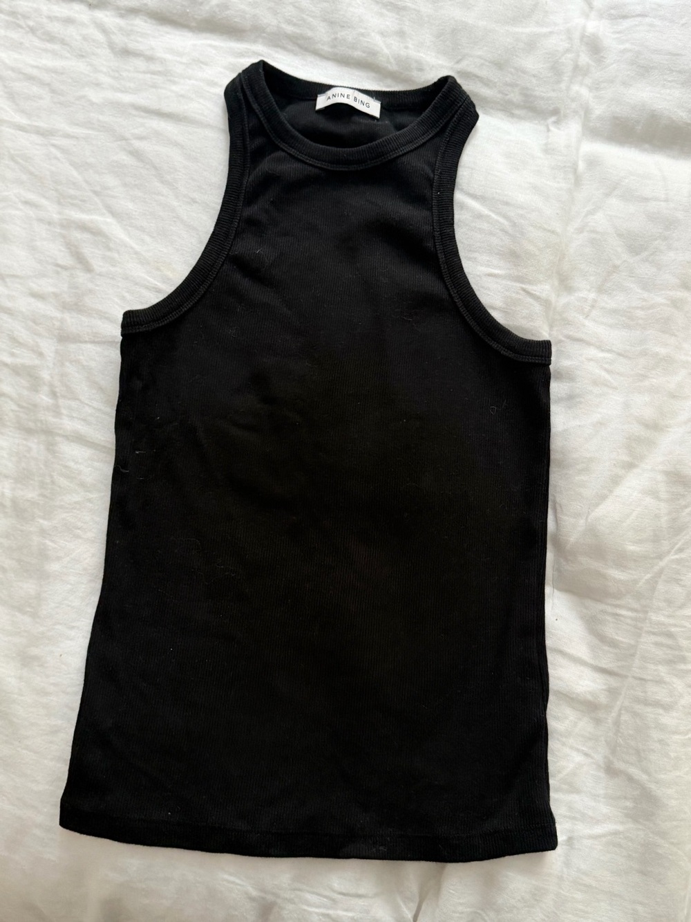 rag & bone Black Ribbed Racer Tank